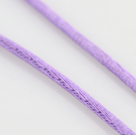 Rol met 30 meter satijn koord  Nylon Marcramé koord 1mm kleur medium purple