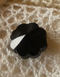 5 x Prachtige facetkraal bloem 12 x 6,5 cm zwart