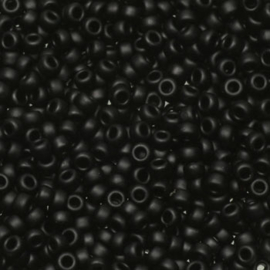 c.a. 5 gram Miyuki rocailles 11/0 - opaque matte black