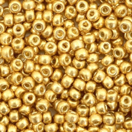 c.a. 5 gram Miyuki rocailles 8/0 - 3mm Duracoat Galvanized Gold