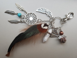 DQ metalen dromenvanger bedel dreamcatcher  Antiek zilver kleur (Nikkelvrij) tray: 4mm; 33x27x2mm oogjes: 2mm