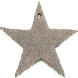 2 x DQ leer hanger ster 4,5 cm x 2 mm Chocolate Brown