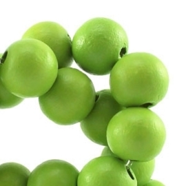 20 x Houten kralen rond 8 mm Deep lime green