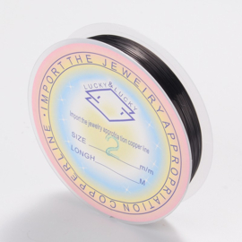 1 x Rol metaaldraad 0,2 mm – ca. 35 meter – zwart (Nikkelvrij)