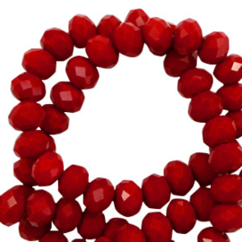 30 x Top Facet kralen 4x3 mm disc Dark haute red-pearl shine coating