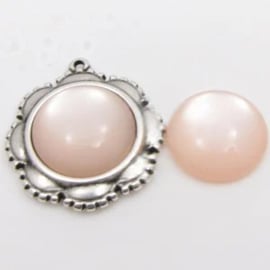 1 x Polaris Cabochon 12 mm Jais Baby Pink