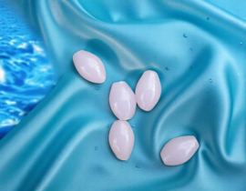 10 x Ovale Glaskralen Mat Roze 16 x 11 mm