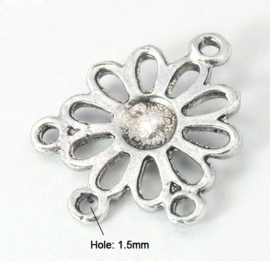 4 x hang/verdeler 3/1 zware kwaliteit, leuk voor rozenkrans Tibetaans zilver 18 x 22,5 mm Gat: 1,5mm