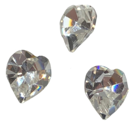 2x Precosia kristal in de vorm van een hart Transparant 10 mm