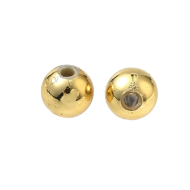 25 x Metaallook acryl kralen 6 mm – gat 1 mm – goudkleur