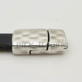DQ metaal magneet sluiting 10 x 2,5 mm antiek zilver kleur (Nikkelvrij)