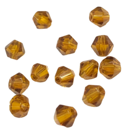 20 x Pesciosa bicone kristal kralen 4 mm gat 1 mm bruin