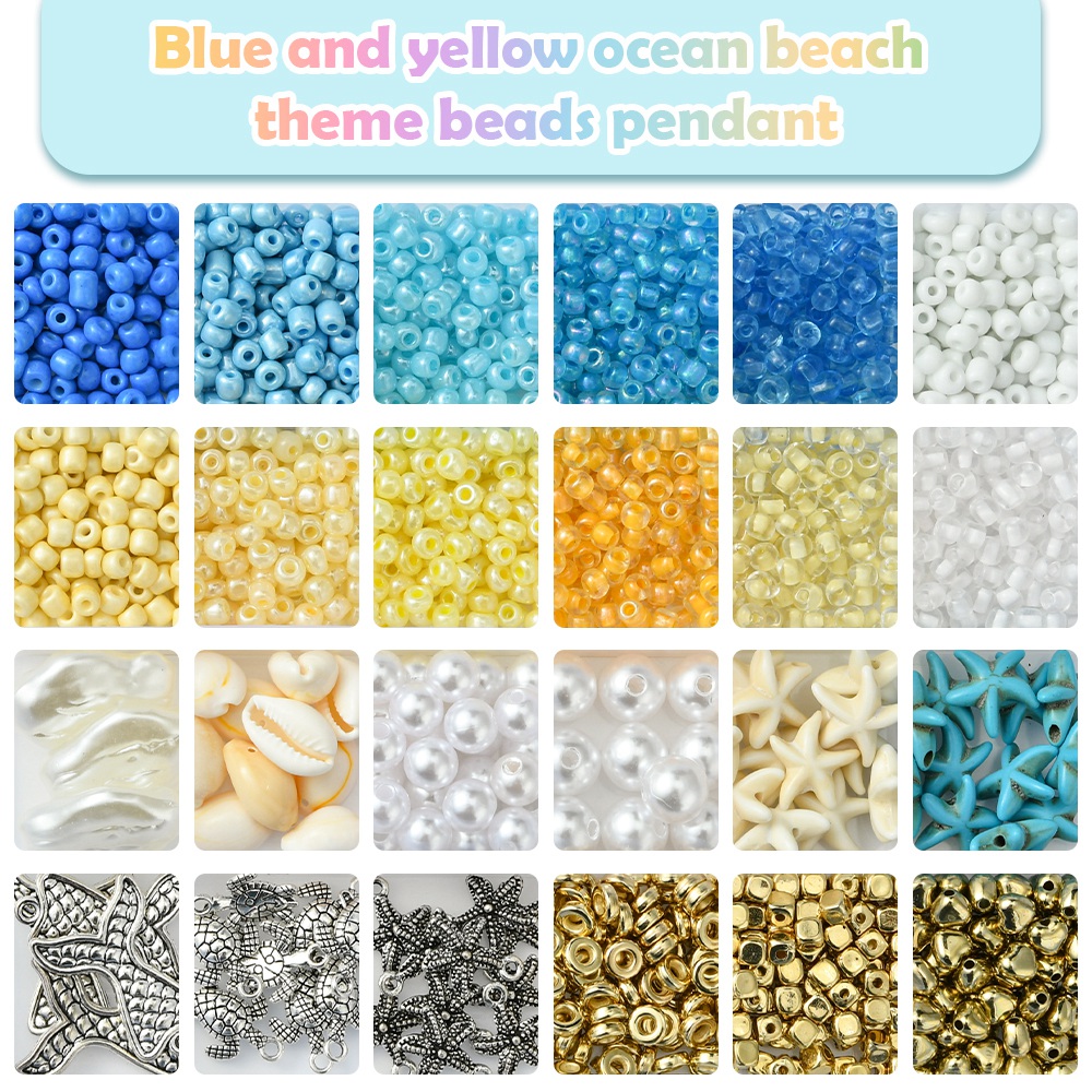 1 x DIY stretch sieraden maken set – ocean beach thema (In bestelling)