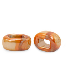 1 x Sieraden schuiver DQ Grieks keramiek 5x12mm Amberglow orange