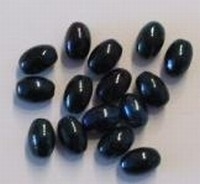 20 stuks Glaskraal ovaal multi-color blauw zwart 8 mm