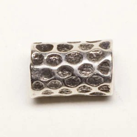 1x DQ metaal kraal met groot gat ca. 10 x 7mm Ø4,5mm antiek zilver kleur (Nikkelvrij)
