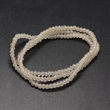 1 x Streng met ca. 147~152 stuks glaskralen facet rondelle briolette kristal – 3 x 2mm, gat 0,8mm – Antique White