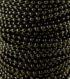 5 meter DQ Metaal Ball Chain ketting dikte 1,2 mm zwart (Nikkelvrij)