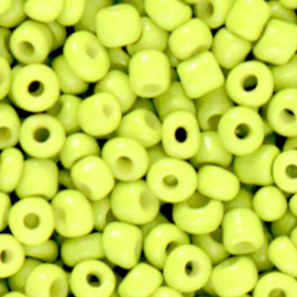 20 gram Glaskralen Rocailles 6/0 (4mm) Neon yellow