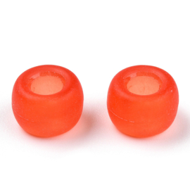 20 x  Rondellen acryl kralen 9 x 6mm Gat: 3,8mm Frosted Tomato