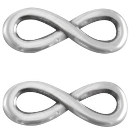 1x DQ metaal infinity bedel 15 mm Antiek Zilver