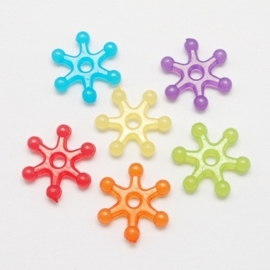 25 x Jelly style acryl kralen snowflake tussenzetsel kralen transparant 16 x 14 x 3mm gat: 3mm