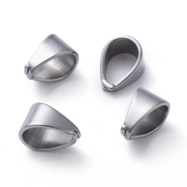 2 x Roestvrij stalen (RVS) Stainless steel onderdelen buighanger voor bedel afm. 11,5 x 8,3 x 7mm