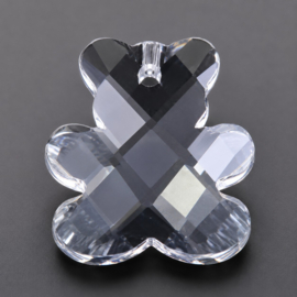 1 x Kristal hanger beer 15 x 18 x 6 mm – gat 1 mm – transparant