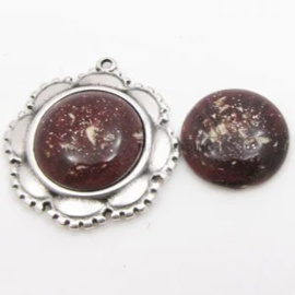 1 x Polaris Cabochon 20 mm Jais Brown