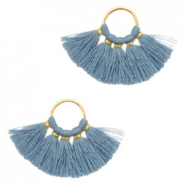 Kwastjes hanger Gold-aegean blue