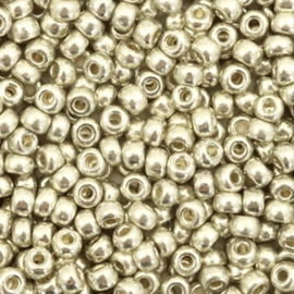 c.a. 5 gram Miyuki rocailles 8/0 - 3mm Duracoat Galvanized Silver