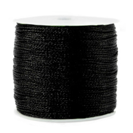 1 rol 90 meter macramé draad metallic 0.5mm Black (kies voor pakketpost)