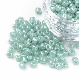 20 gram Seed Beads rocailles  8/0  2.0~3.0mm, gat: 0,8mm Ceylon Light Cyan