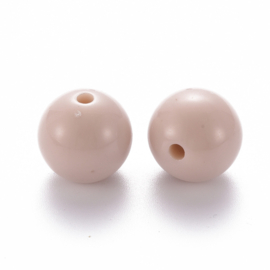 10 x Acryl kralen rond 16 x 15 mm – gat 2,8 mm – Peach Puff