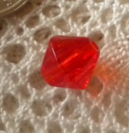 10x Glaskraal bicone rood 8mm