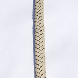 1 x DQ  Leer ovaal gevlochten 10 x 6 mm 100cm Vintage stone