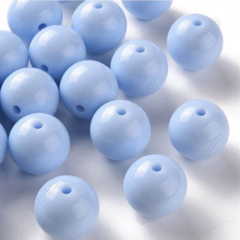 10 x Acryl kralen rond 16 x 15 mm – gat 2,8 mm – Light Sky Blue