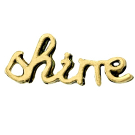 2 x Schuiver inspirational words Shine Antiek goud 20x8 mm Ø1mm (Nikkelvrij)
