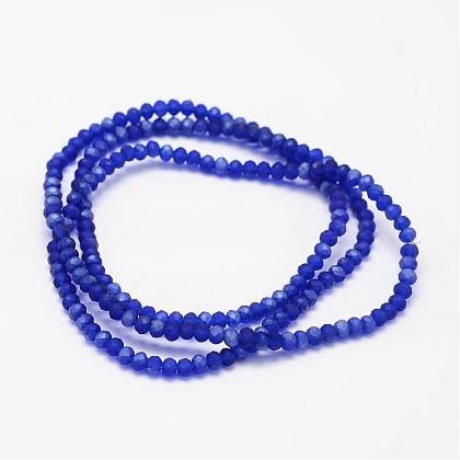 1 x Streng met ca. 147~152 stuks glaskralen facet rondelle briolette kristal – 3 x 2mm, gat 0,8mm – Blue