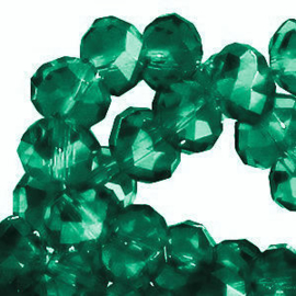 15 x Topfacet kralen 8x6 mm Dark Emerald Green