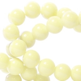 15 stuks Keramische Glaskralen 8mm  Pale yellow