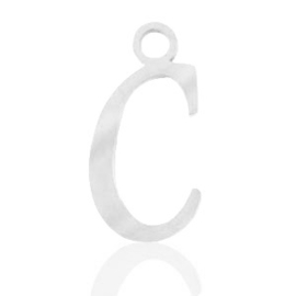 Roestvrij stalen (RVS) Stainless steel bedels initial C