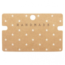 10 x Sieraden kaartjes "Handmade" 100 x 60 mm – brown