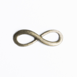 5x Tussenzetsel Infinity 23mm x 8 mm geel koper kleur oogje: 5mm