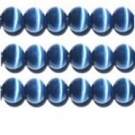10 stuks prachtige cateye kralen 8mm donker blauw