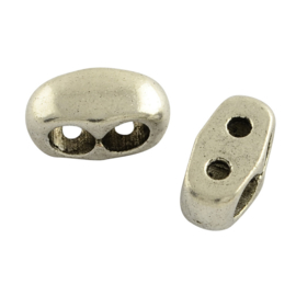 6 x Metalen verdelers, met 2 gaatjes (± 2mm) ± 14x7mm