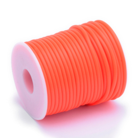 100 cm hol Rubber DQ koord 3mm gat: 1,5 mm Orange Red