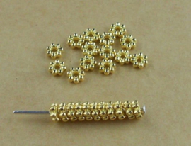 25 x DQ tibetaans zilveren kralen tussenzetsels 4mm goud kleur gat: c.a. 0,5mm (Nikkelvrij)