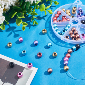 1 doosje Acryl kralen rondelle groot gat 10 mm – gat 4,8 mm – mix kleuren