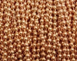 50 cm DQ Metaal Ball Chain ketting dikte 1,5 mm Rosé Gold (Nikkelvrij)